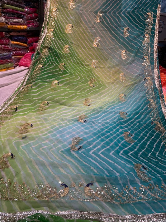 Kasab Work lahariya Saree