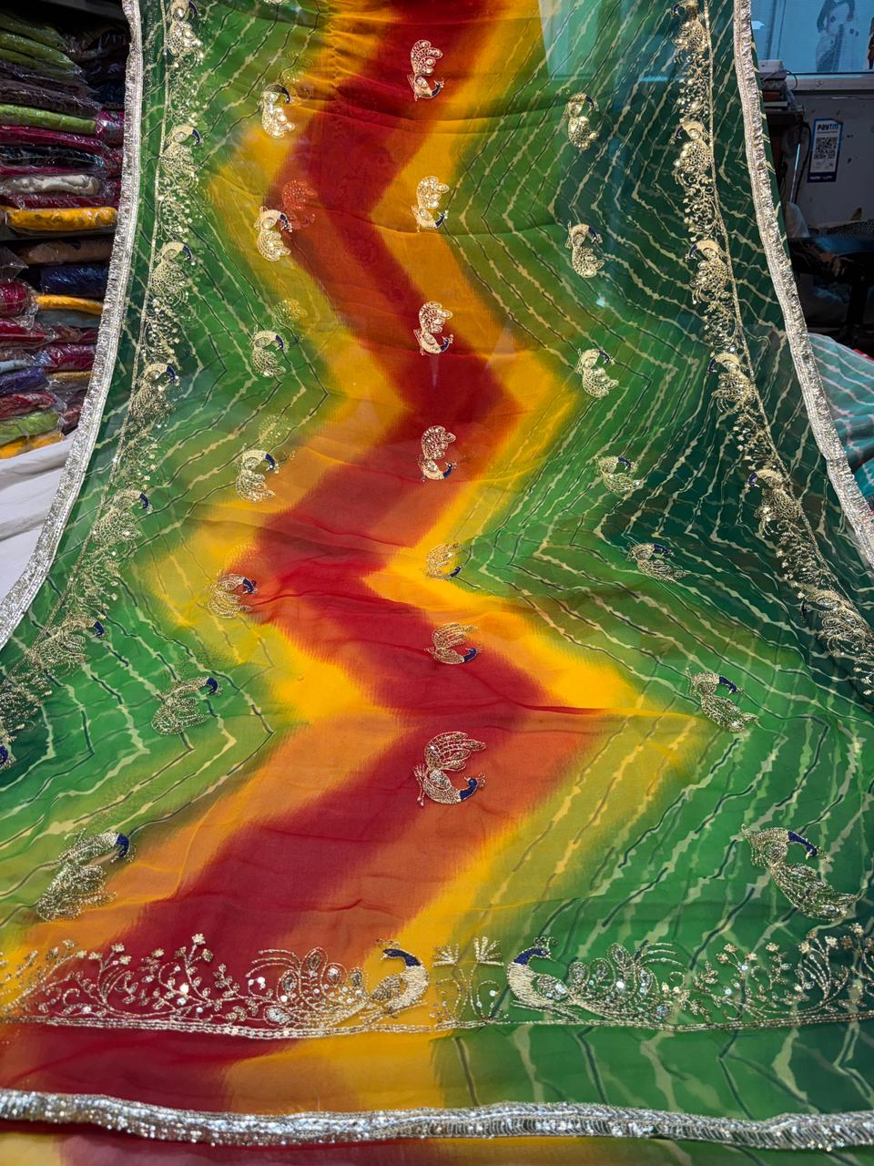 Kasab Work lahariya Saree