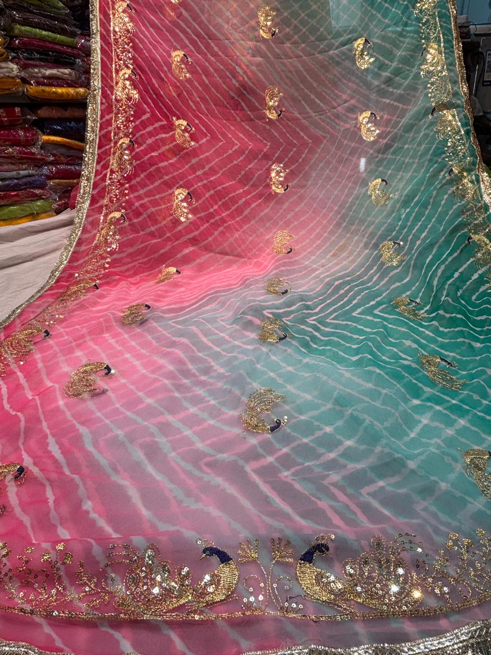 Kasab Work lahariya Saree