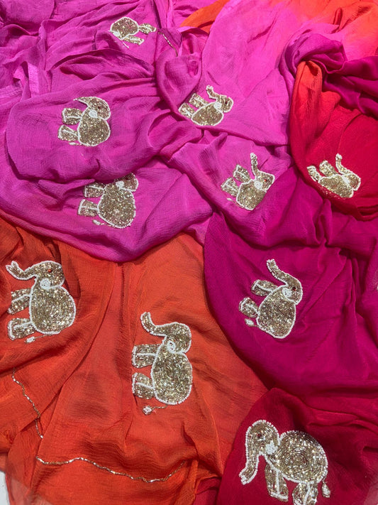 Handwork Hathi Saree