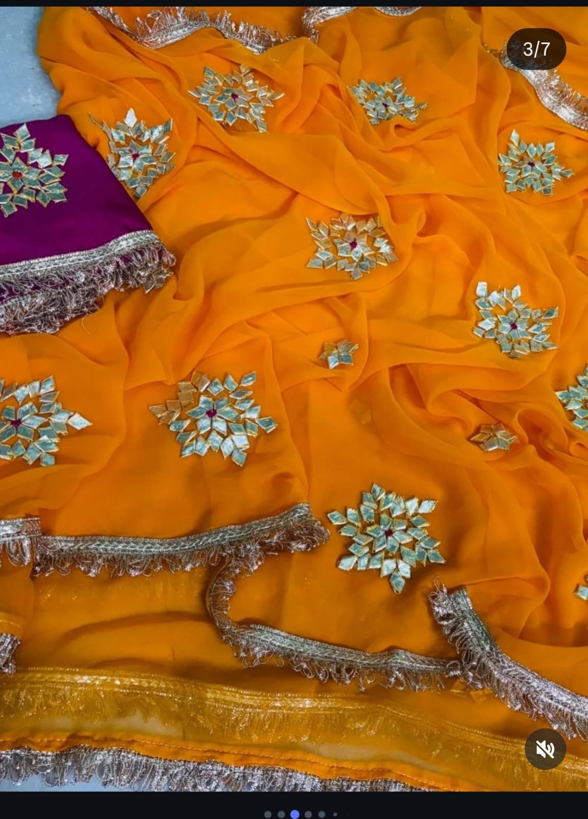 Chiffon Kacha Gota Saree