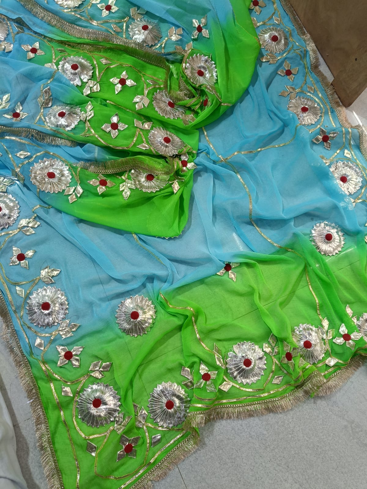 Jaipuri Kacha Gota Saree