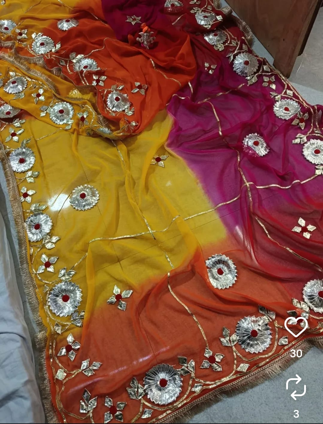 Jaipuri Kacha Gota Saree