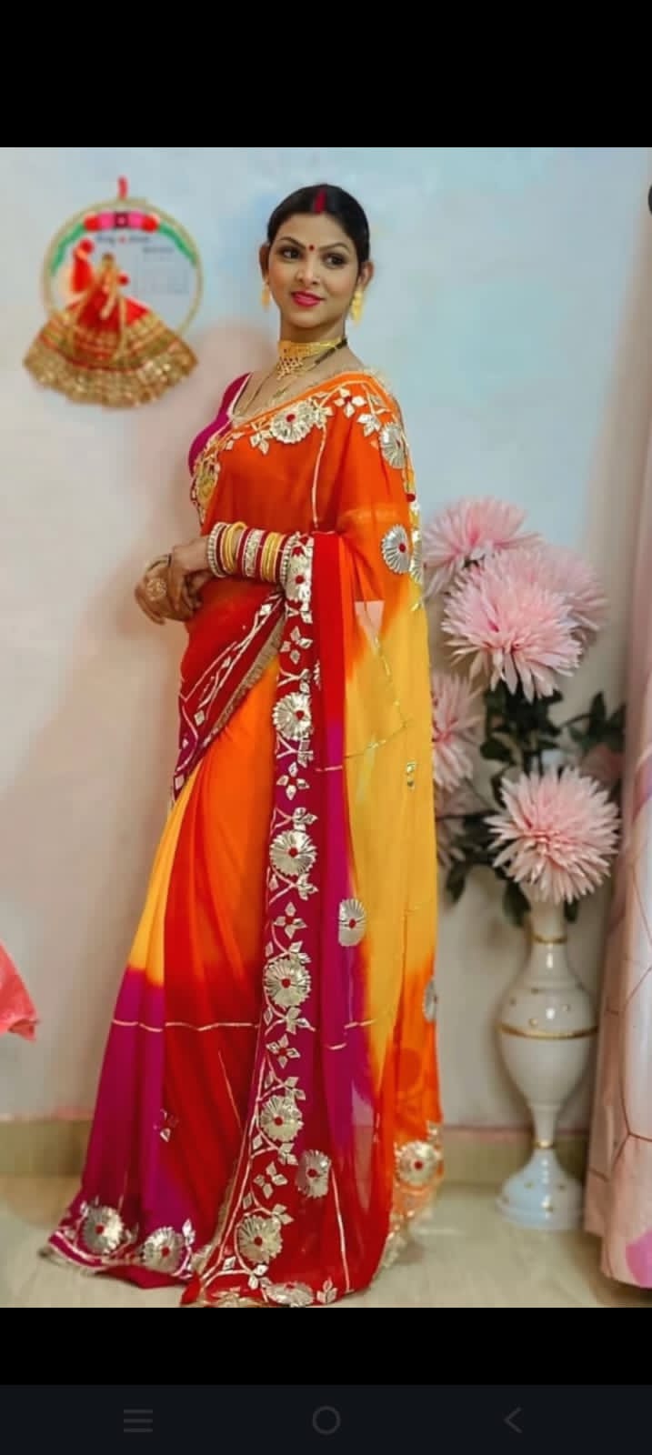 Jaipuri Kacha Gota Saree